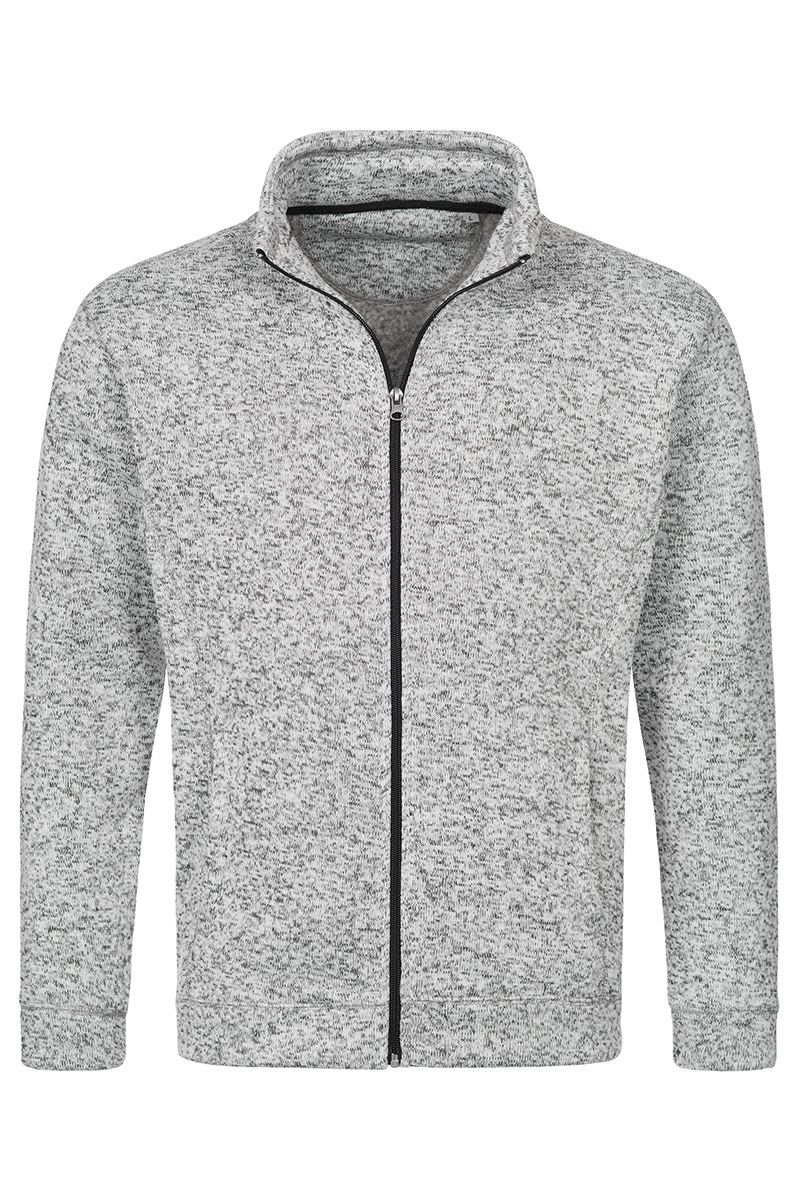 ST5850_LGM Knit Fleece Jacket Light Grey Melange