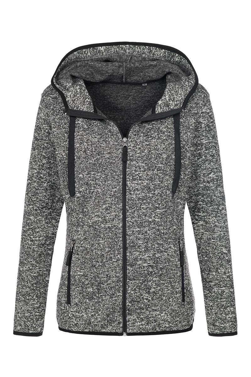 ST5950_DGM Knit Fleece Jacket Dark Grey Melange