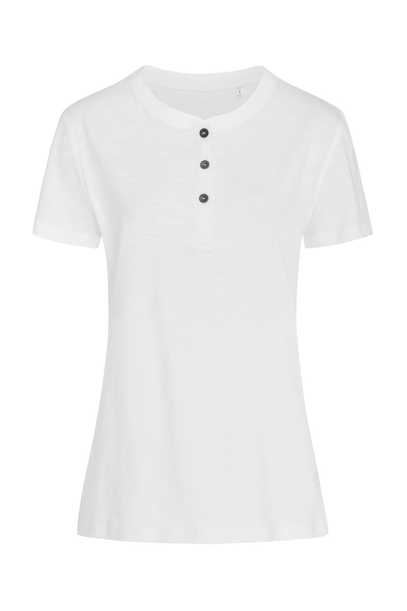 ST9530_WHI Sharon Henley T-shirt White