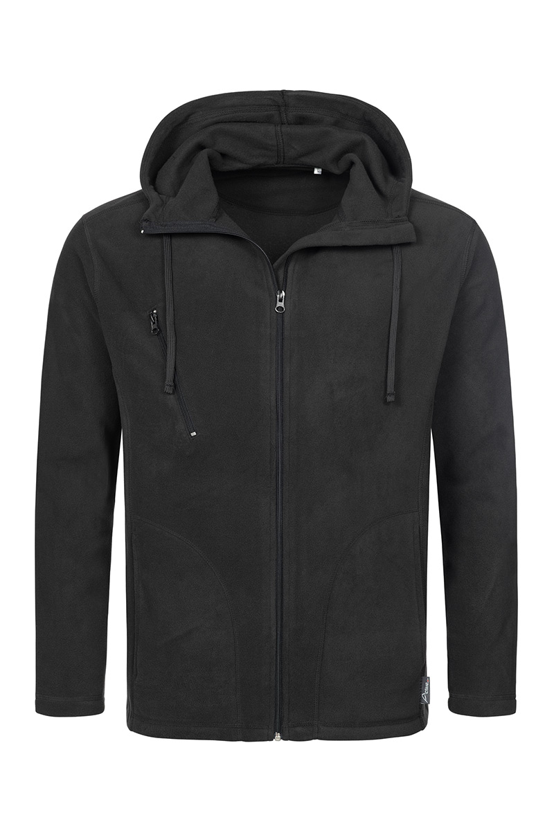 ST5080_BLO Hooded Fleece Jacket Black Opal
