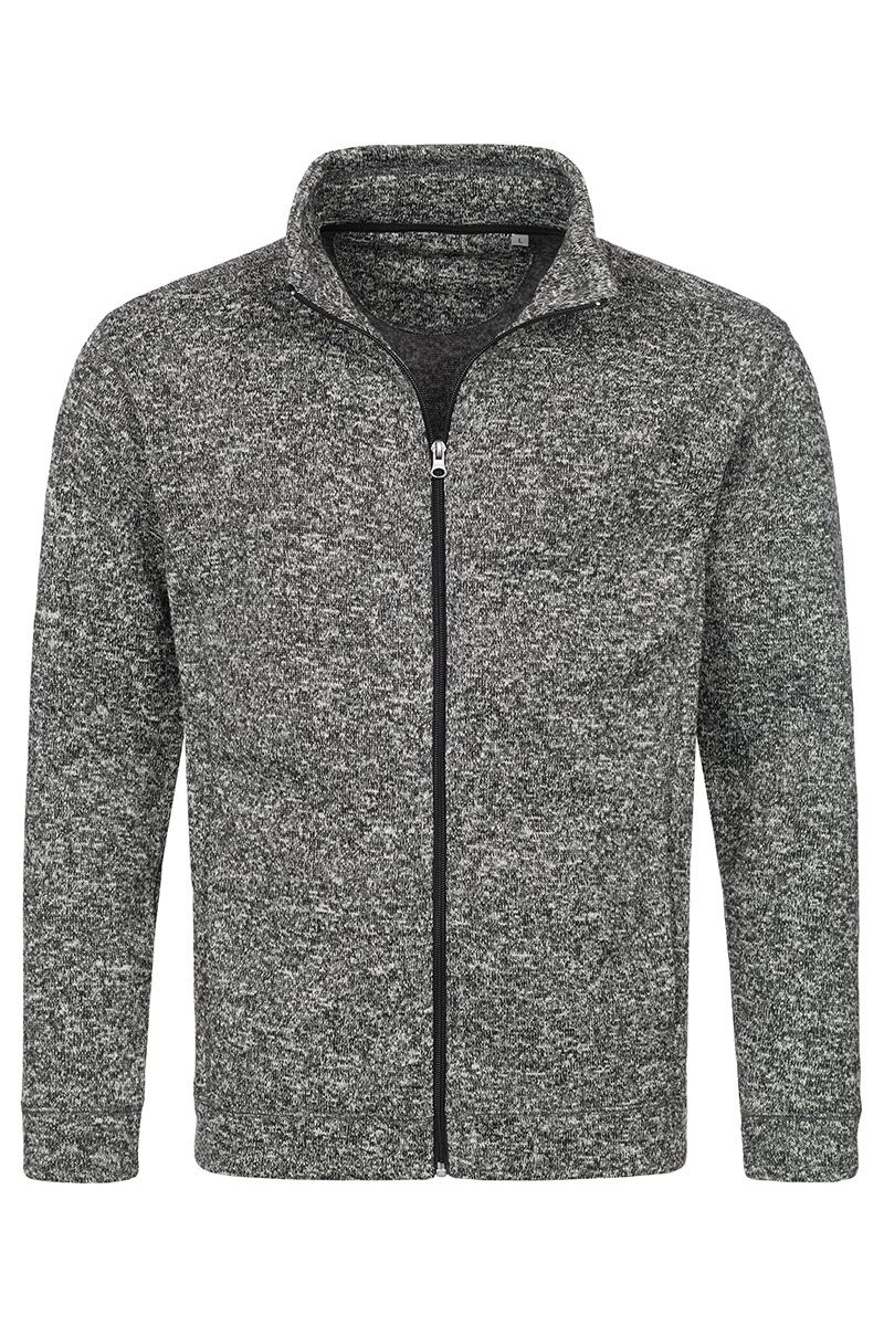 ST5850_DGM Knit Fleece Jacket Dark Grey Melange