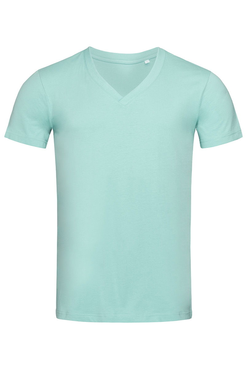 ST9210_FRO James Organic V-neck Frosted Blue